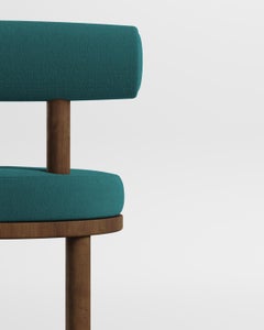 Modern Moca Chair in Boucle Teal & Smoked Oak by Collector