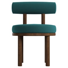 Modern Moca Chair in Boucle Teal & Smoked Oak by Collector
