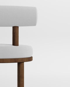 Modern Moca Chair in Boucle White and Smoked Oak by Collector