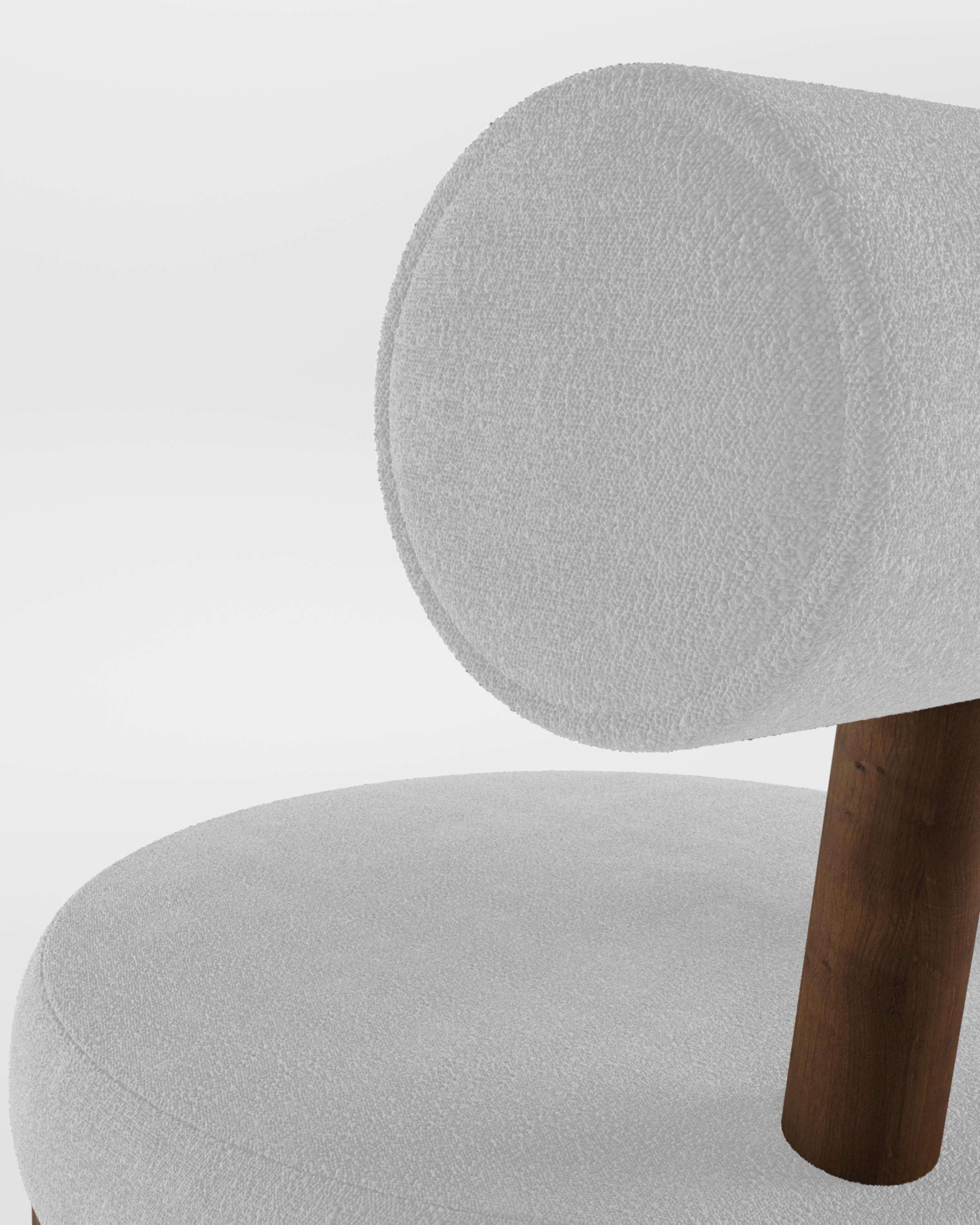 Modern Moca Chair in Boucle White and Smoked Oak by Collector In New Condition For Sale In Castelo da Maia, PT