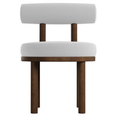 Modern Moca Chair in Boucle White and Smoked Oak by Collector