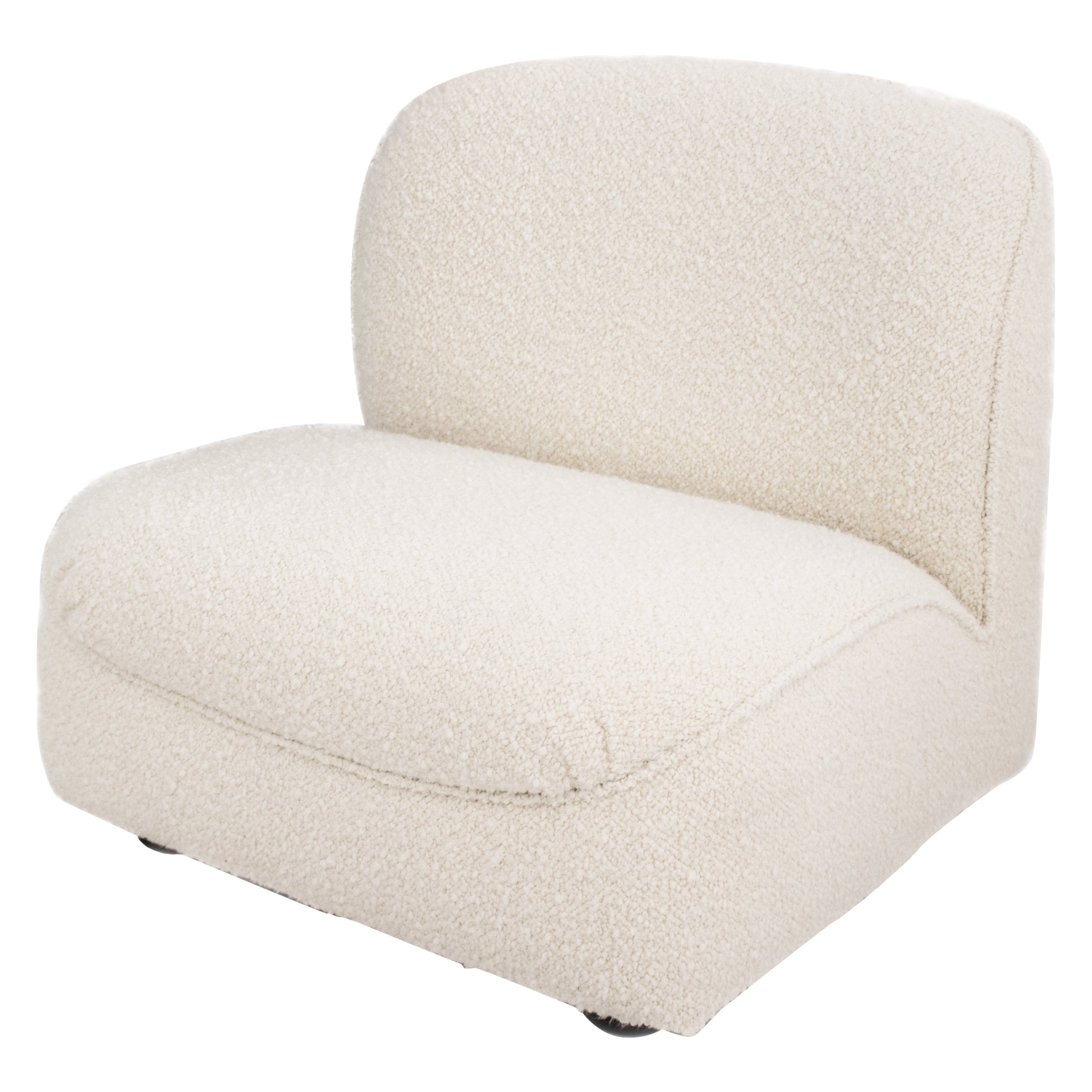 Fauteuil modulaire moderne en bouclé beige, Italie, 1970
