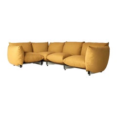 Modern Modular Five Seat Sectional Upholstered Sofa with Aluminum Frame by KLEIN