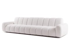 Canapé modulable moderne de Moanne, tapisserie d'ameublement en shearling blanc, Whiting