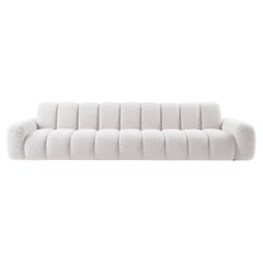 Modern Modular Sofa by Moanne, White Shearling Upholstery, Temple