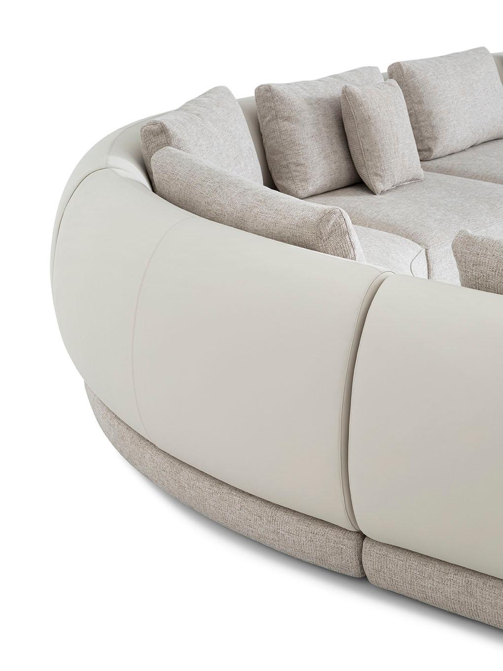 Moderne Cadre de canapé modulaire moderne fabriqué en bois, dossier en bois, tissus d'assise en cuir personnalisables en vente