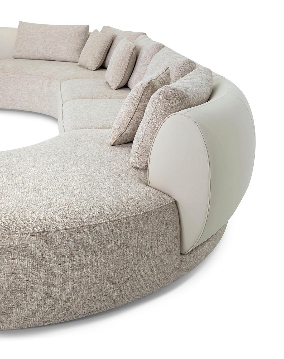 Italian Modern Modular Sofa Frame Made Wood Back Frame Leather Seat Fabrics Customisable For Sale