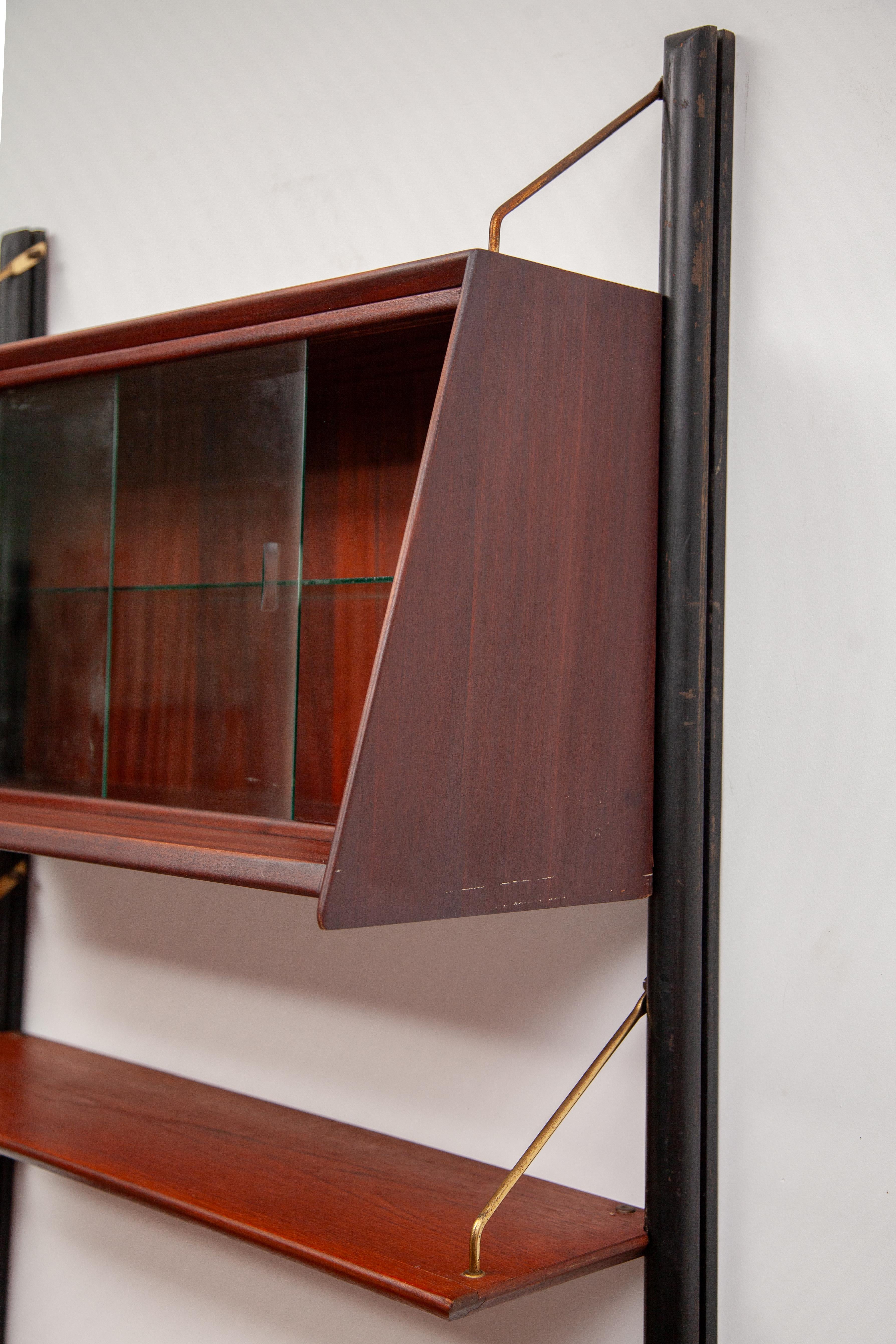 Mid-20th Century Modern Modular Teak Wall Unit by Louis van Teeffelen for Webe For Sale