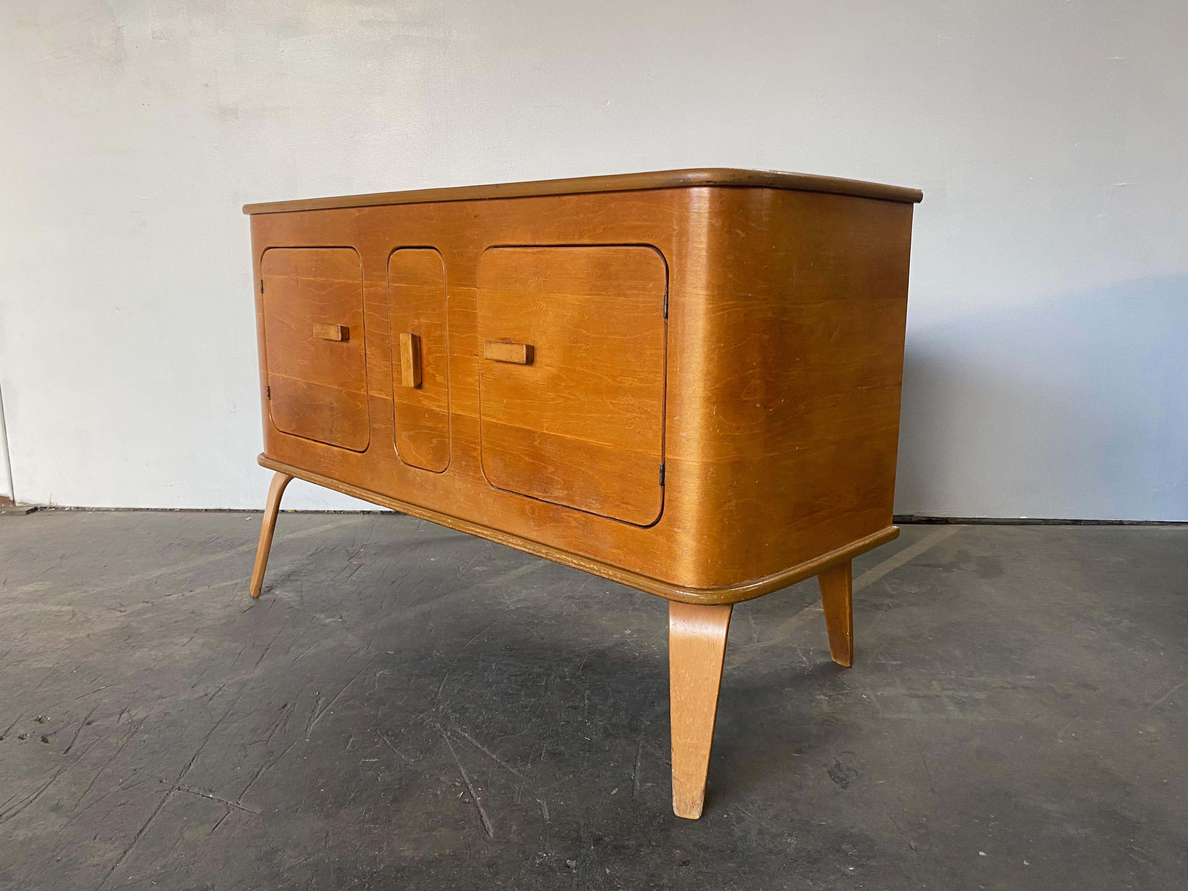 Mid-Century Modern Buffet moderne en bois de bouleau moulé pour Thaden Jordan