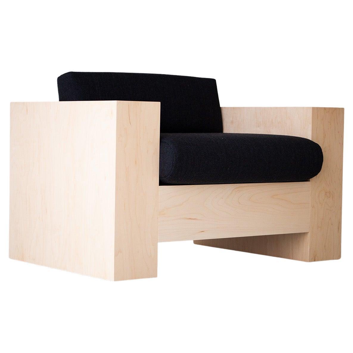 Chaises longues Bertu, The Moderns Lounge Chair, Maple, Black, Upholstered