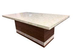 Modern Mondrian Walnut Dining Table