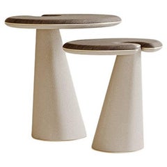 Ensemble de tables d'appoint Mone avec options de travertin et de bois par JNK
