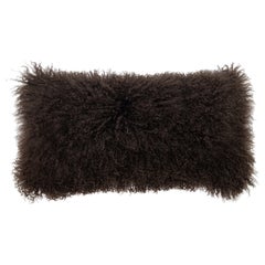 Cuscino laterale moderno in pelliccia di agnello della Mongolia in marrone chiaro