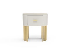 Modern Mons Bedside Table, White Onyx, Handmade in Portugal by Greenapple