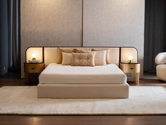 Modern Mons Bedside Table, Sahara Noir Marble, Handmade Portugal by Greenapple