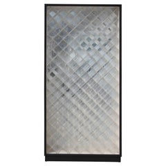 Modern Monumental Rectangular Lucite Wine Rack with a Black Frame