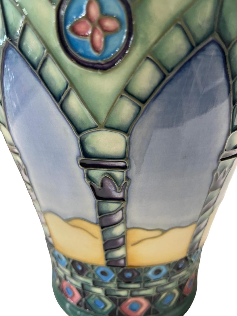 Late 20th Century Modern MOORCROFT Meknes Pattern 576/9 Vase, designed by Beverley Wilkes numbered For Sale