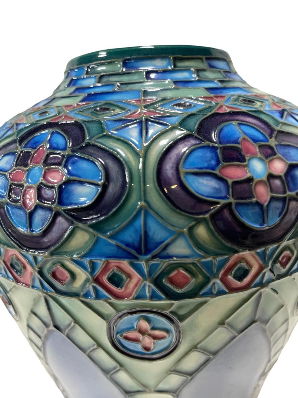 Modern MOORCROFT Meknes Pattern 576/9 Vase, designed by Beverley Wilkes numbered For Sale 1