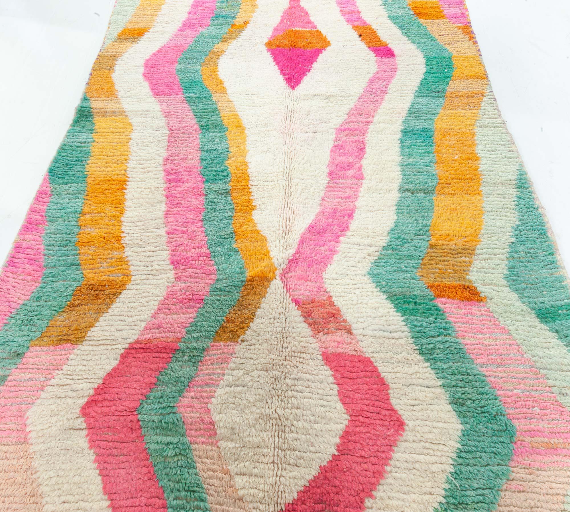 Tribal Modern Moroccan Abstract Handmade Wool Rug by Doris Leslie Blau For Sale