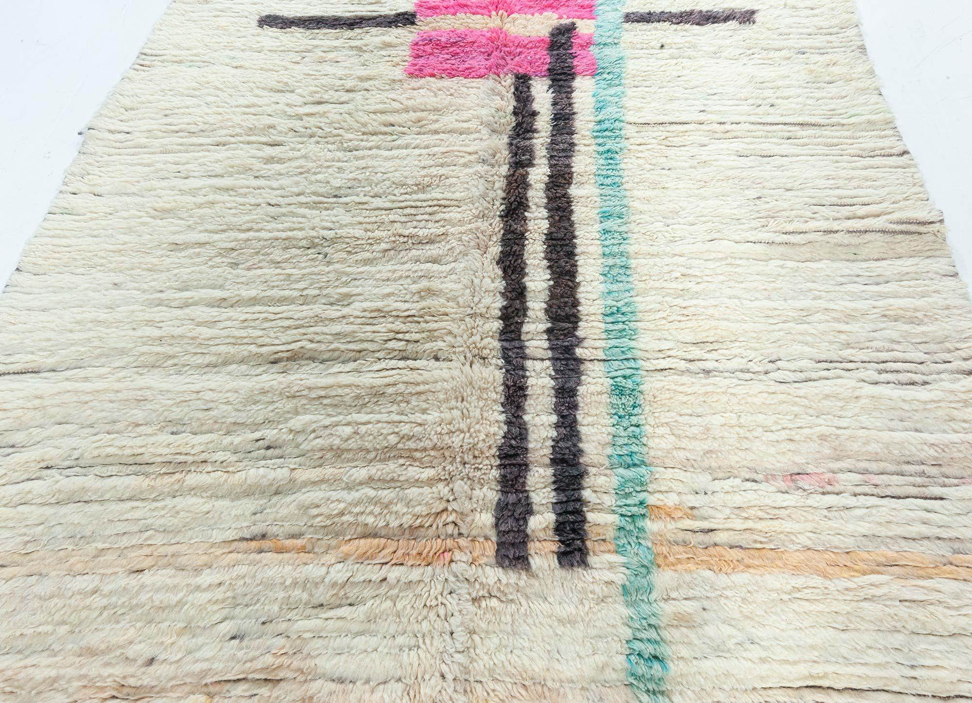 Alfombra moderna marroquí abstracta de lana hecha a mano por Doris Leslie Blau Anudado a mano en venta