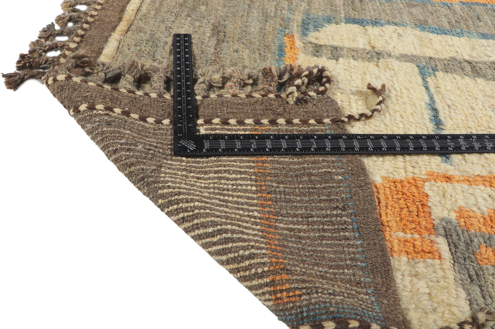 Moderner marokkanischer Teppich, abstrakter Kubismus trifft auf Gunta Stolzl Bauhaus-Stil (Wolle) im Angebot