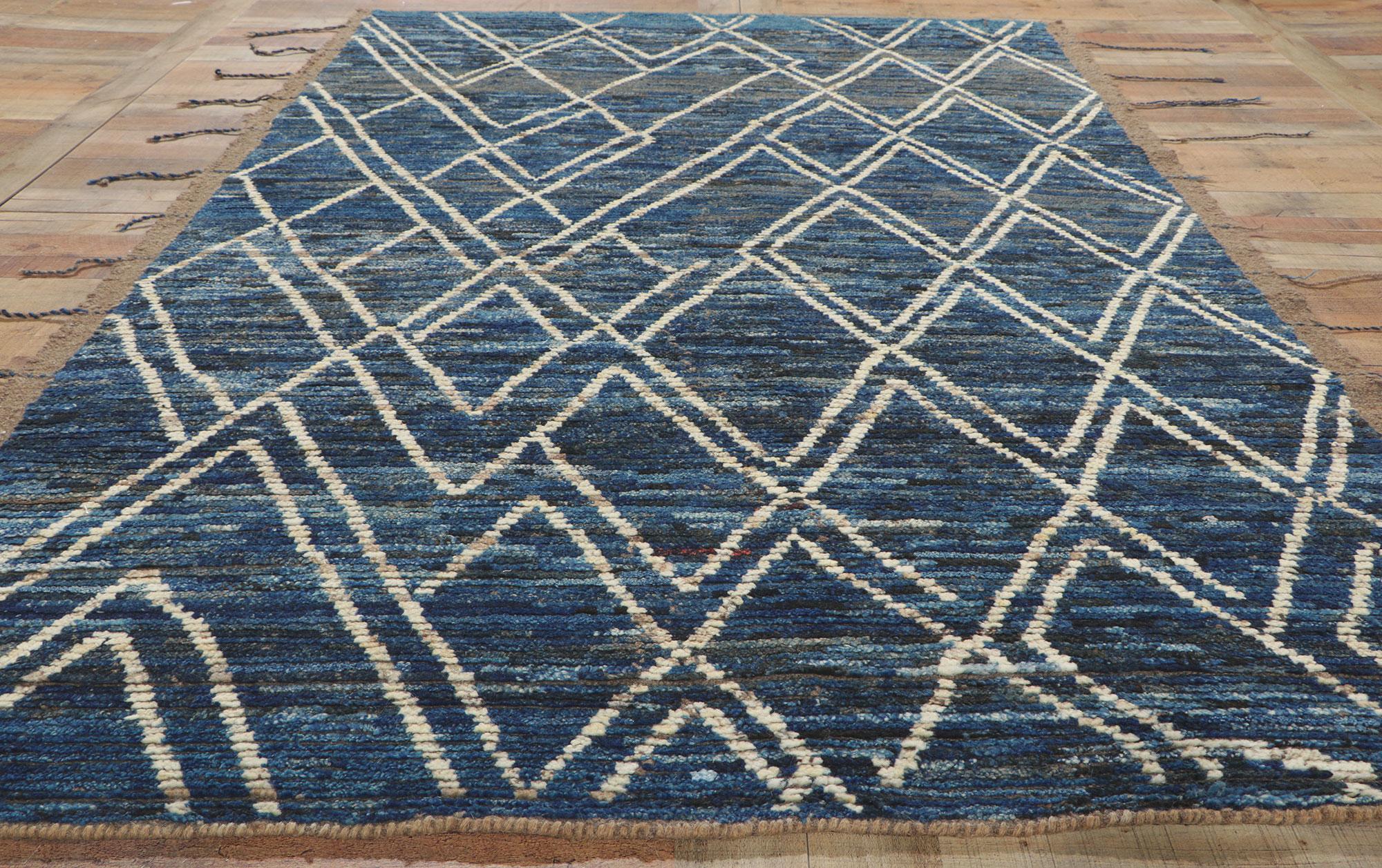 Modern Moroccan Area Rug, Contemporary Elegance Meets Tribal Allure For Sale 4