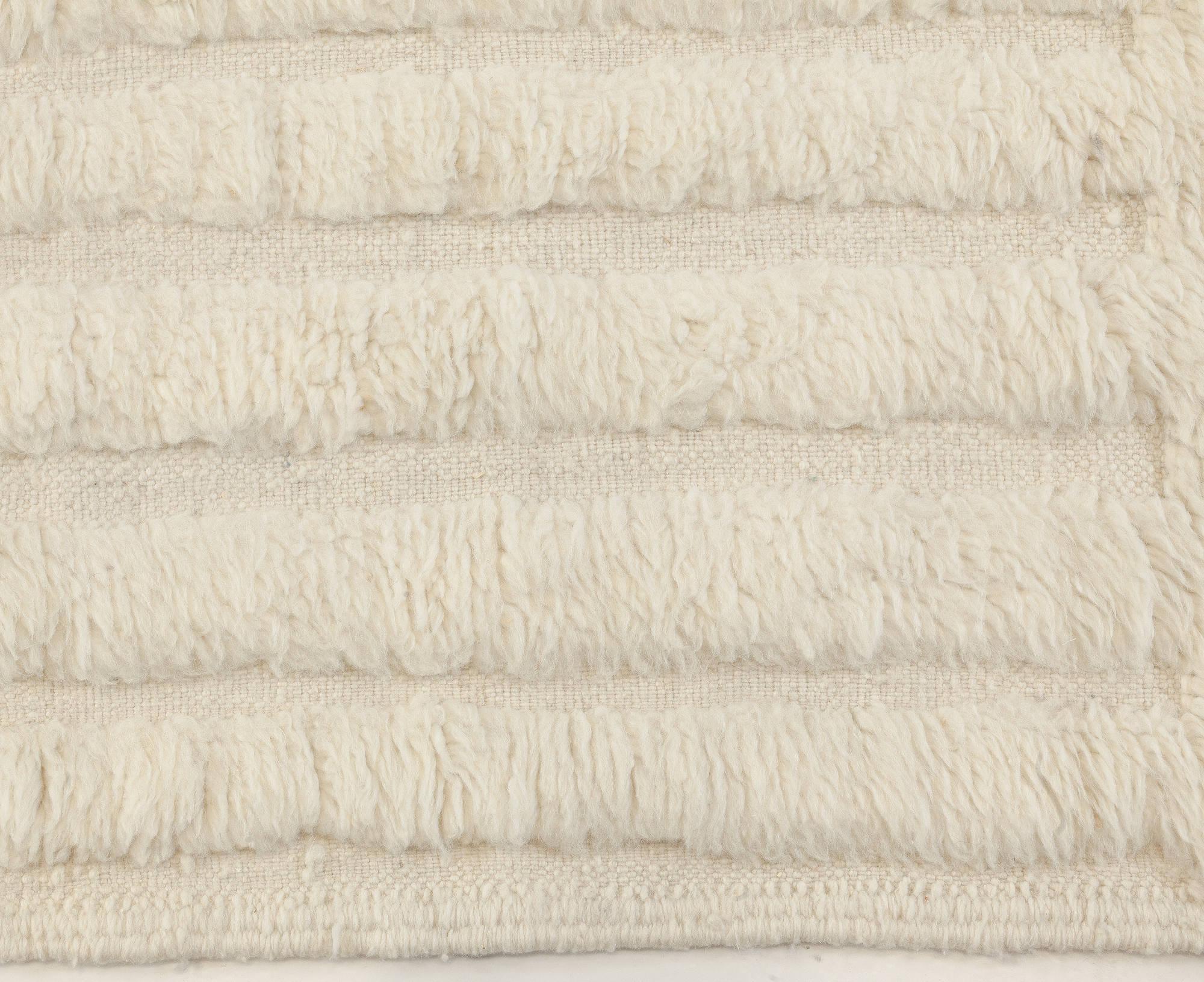 Modern Moroccan Beige High-Low Knotted Wool Rug by Doris Leslie Blau For Sale 2