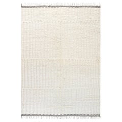 Modern Moroccan Beige High-Low Knotted Wool Rug by Doris Leslie Blau