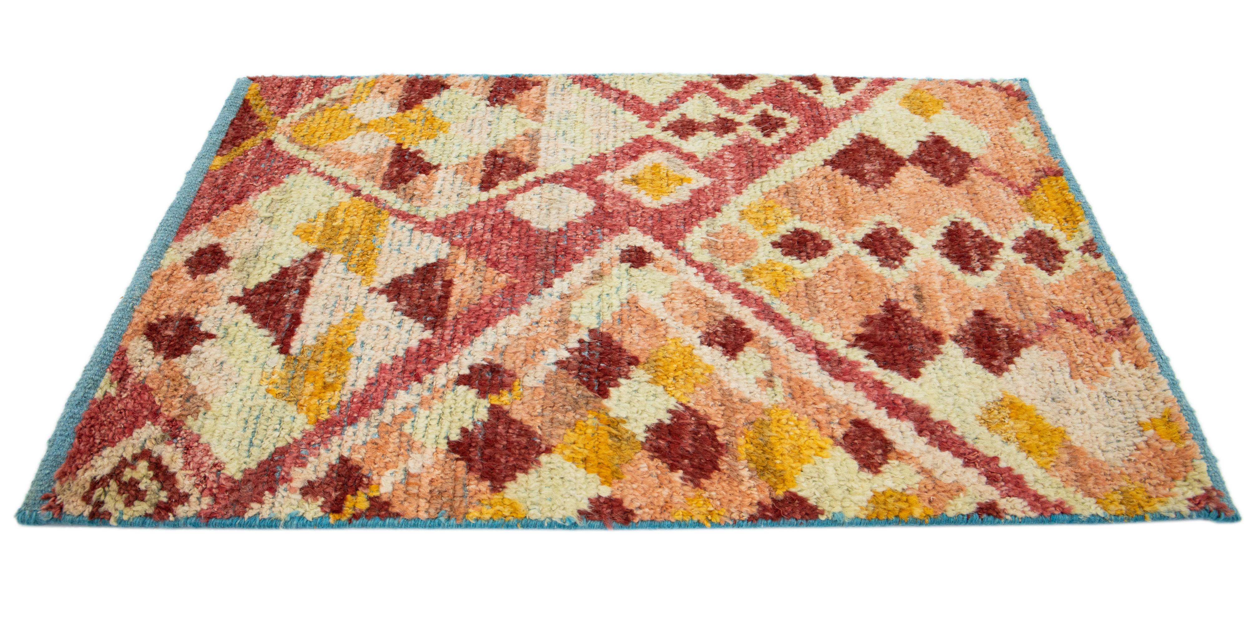 Apadana's Modern Moroccan Style wool custom rug. Custom sizes and colors made-to-order. 

Material: Wool 
Techniques: Hand-Knotted
Style: Vintage Berber Moroccan 
Lead time: Approx. 15-16 wks available 
Colors: As shown, other custom colors are