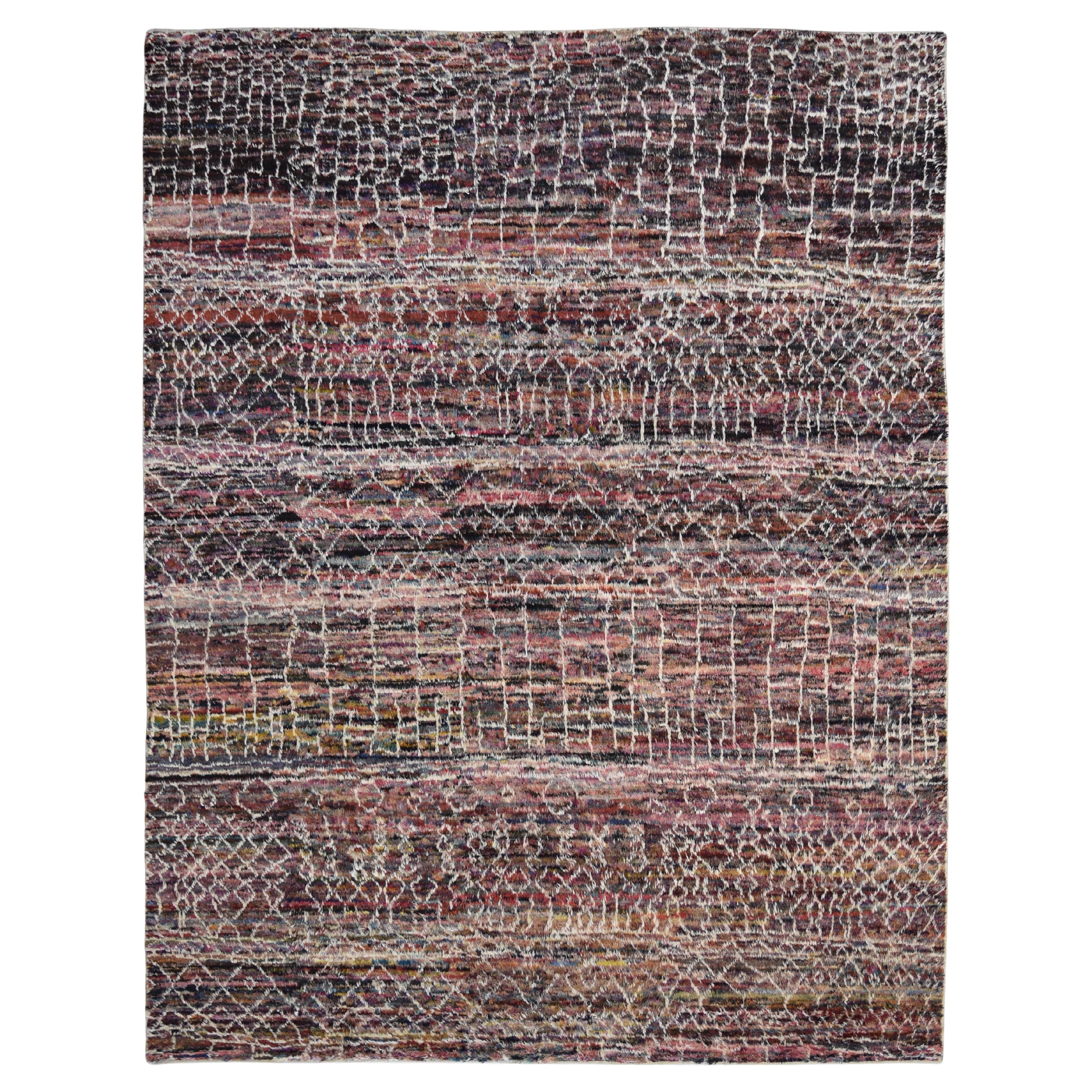Modern Moroccan Colorful Wool Rug 10'2''x13'1''