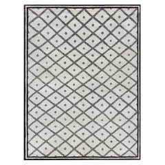 Tappeto moderno in lana intrecciata a mano Leslie Diamond Rugs di Doris Leslie Blau