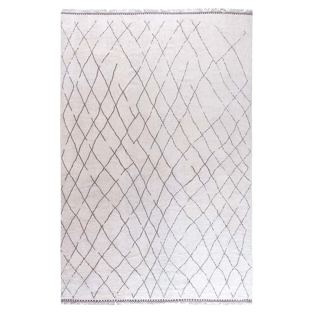 Modern Moroccan Diamond Hand-Knotted Wool Rug by Doris Leslie Blau