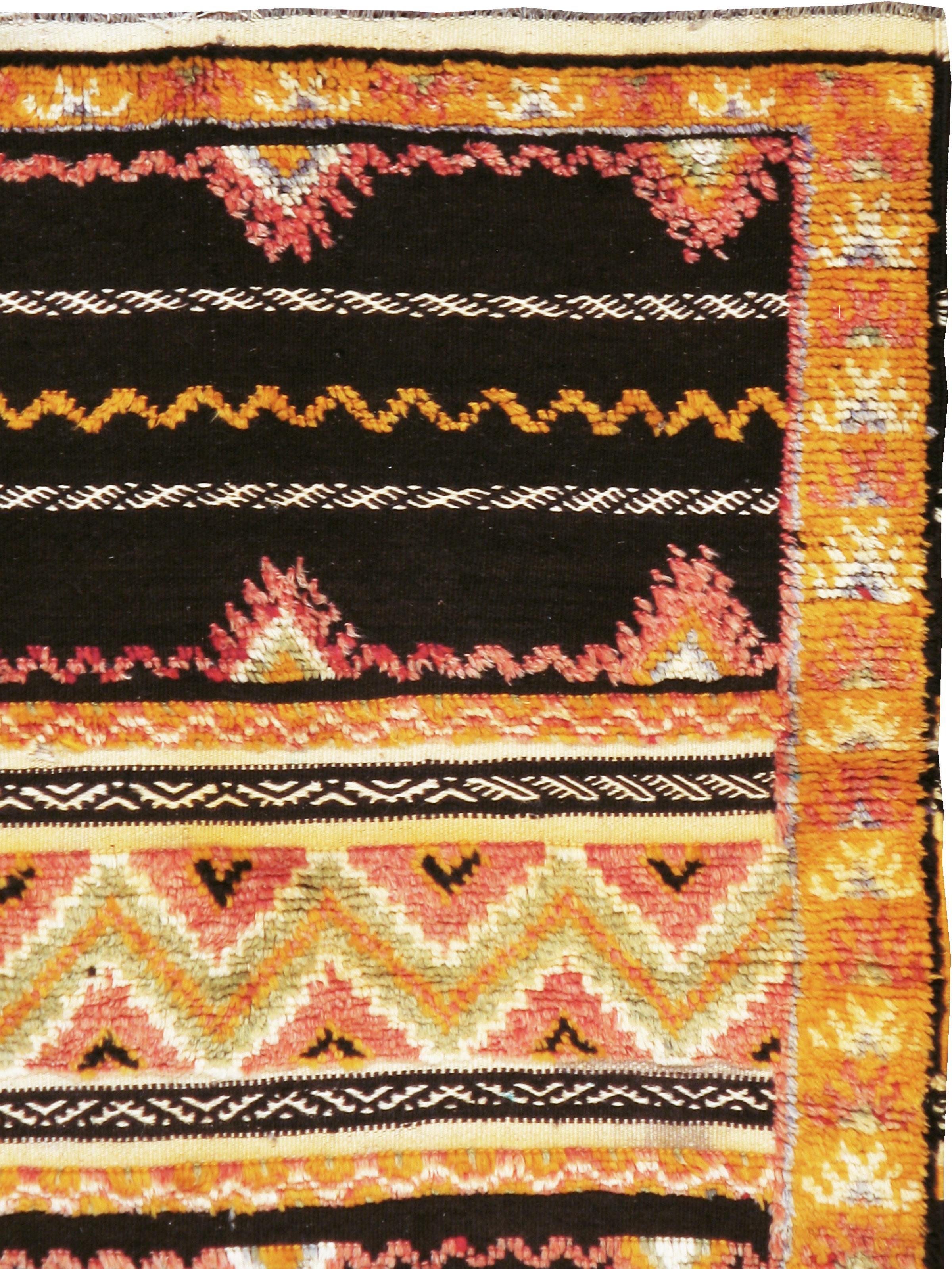 A modern Moroccan flat-woven carpet with a raised pile (known as souf) from the fourth quarter of the 20th century.