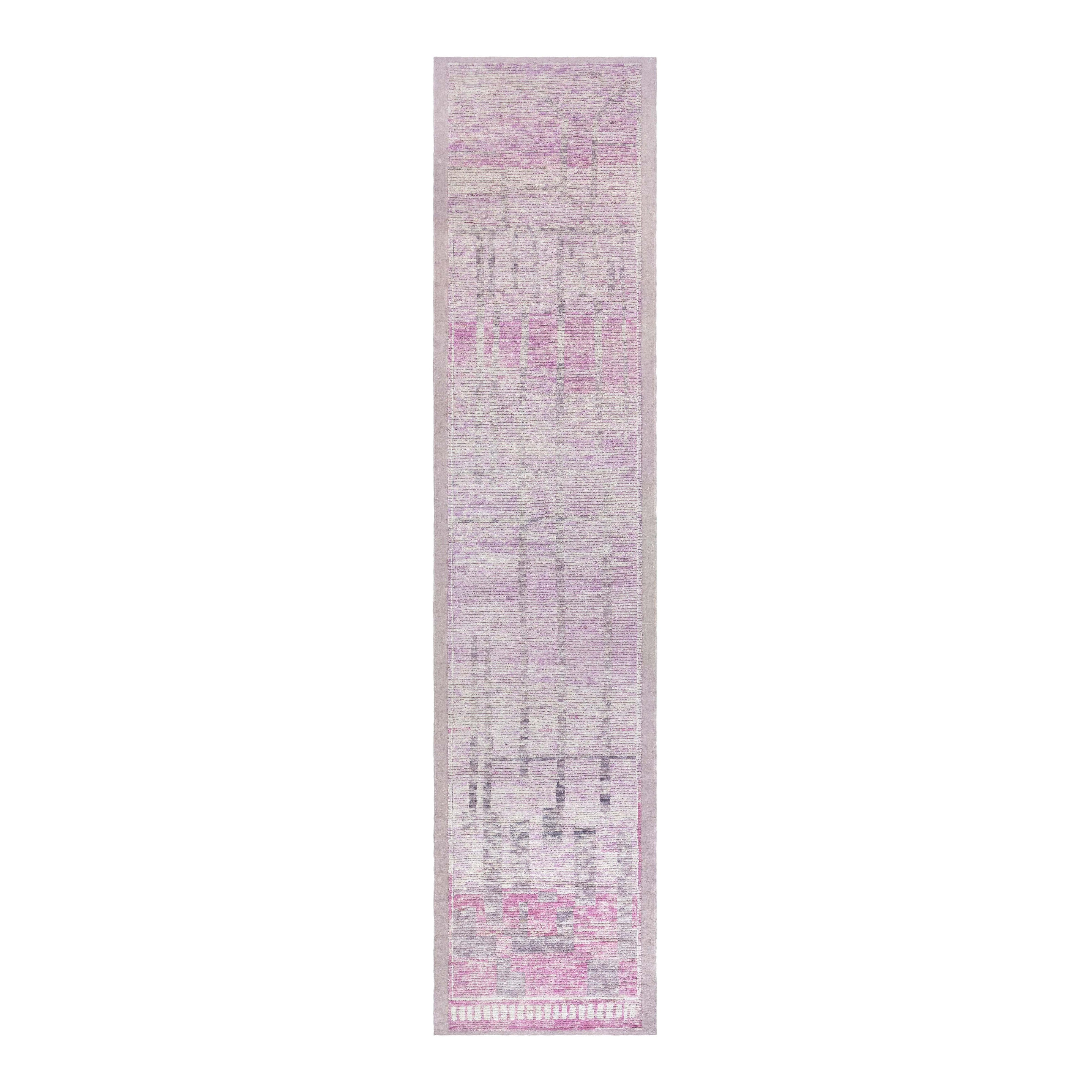 Modern Moroccan Hand-Knotted Runner by Doris Leslie Blau For Sale