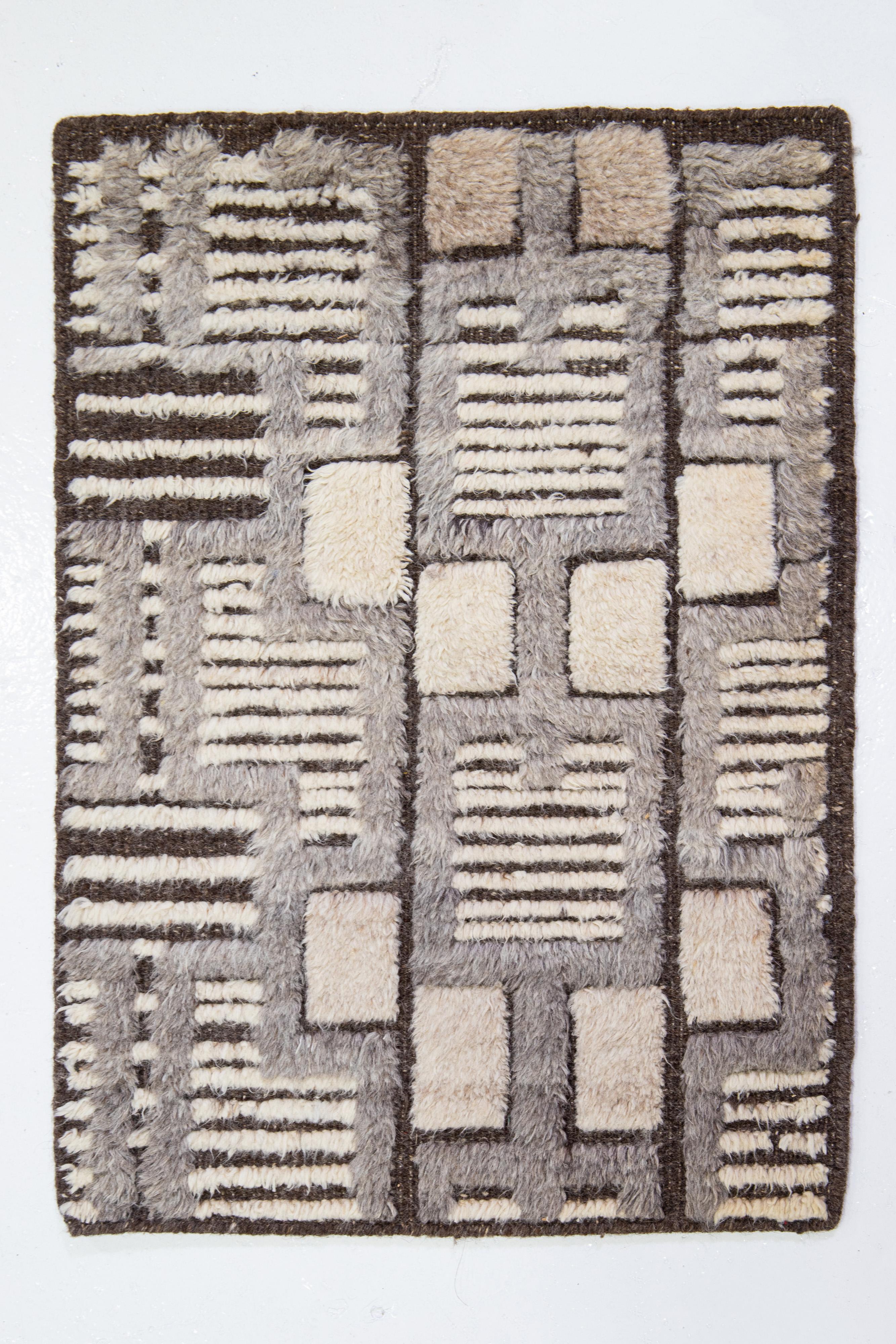 Modern Moroccan Handmade Custom Wool Rug By Apadana In New Condition For Sale In Norwalk, CT