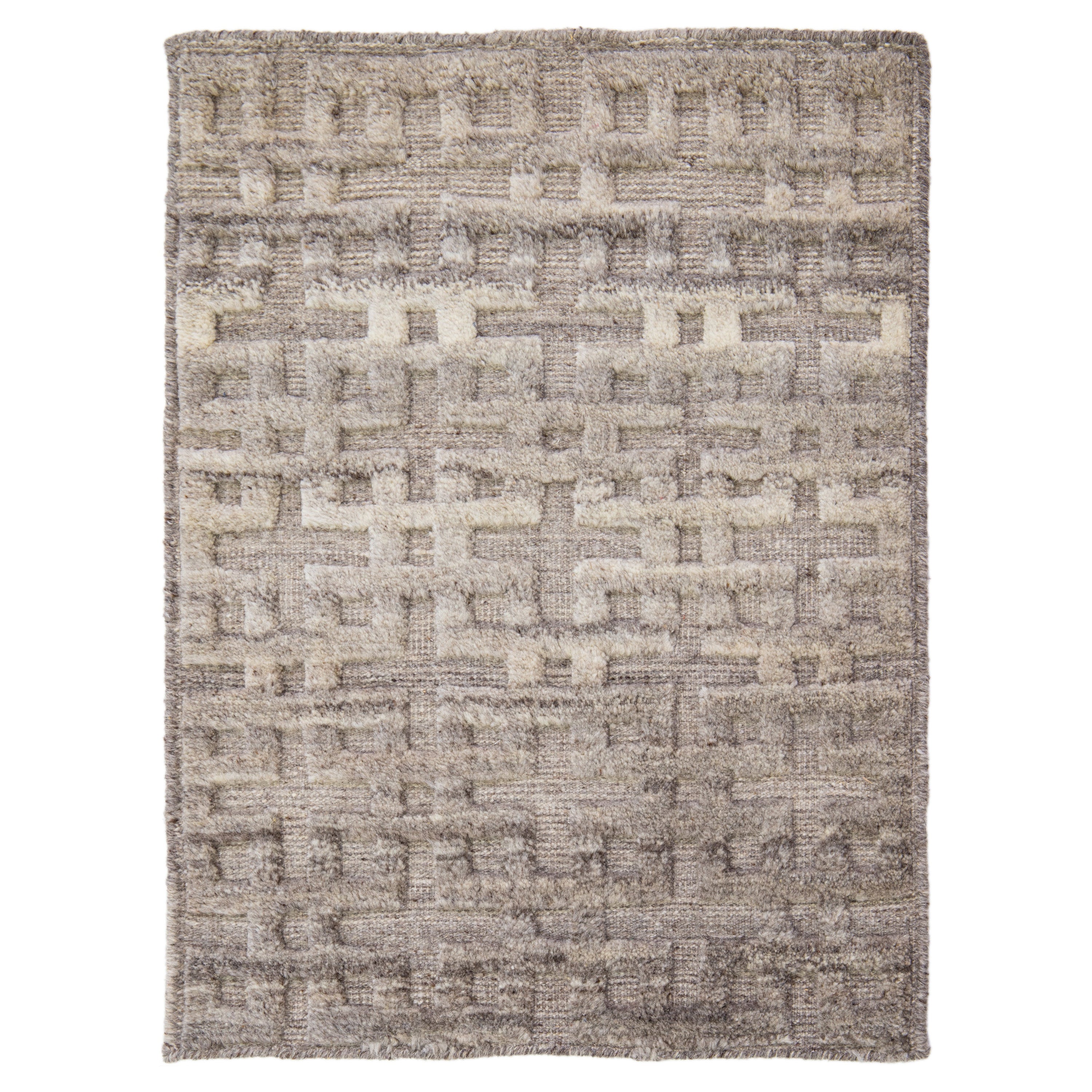 Modern Moroccan Handmade Custom Wool Rug By Apadana