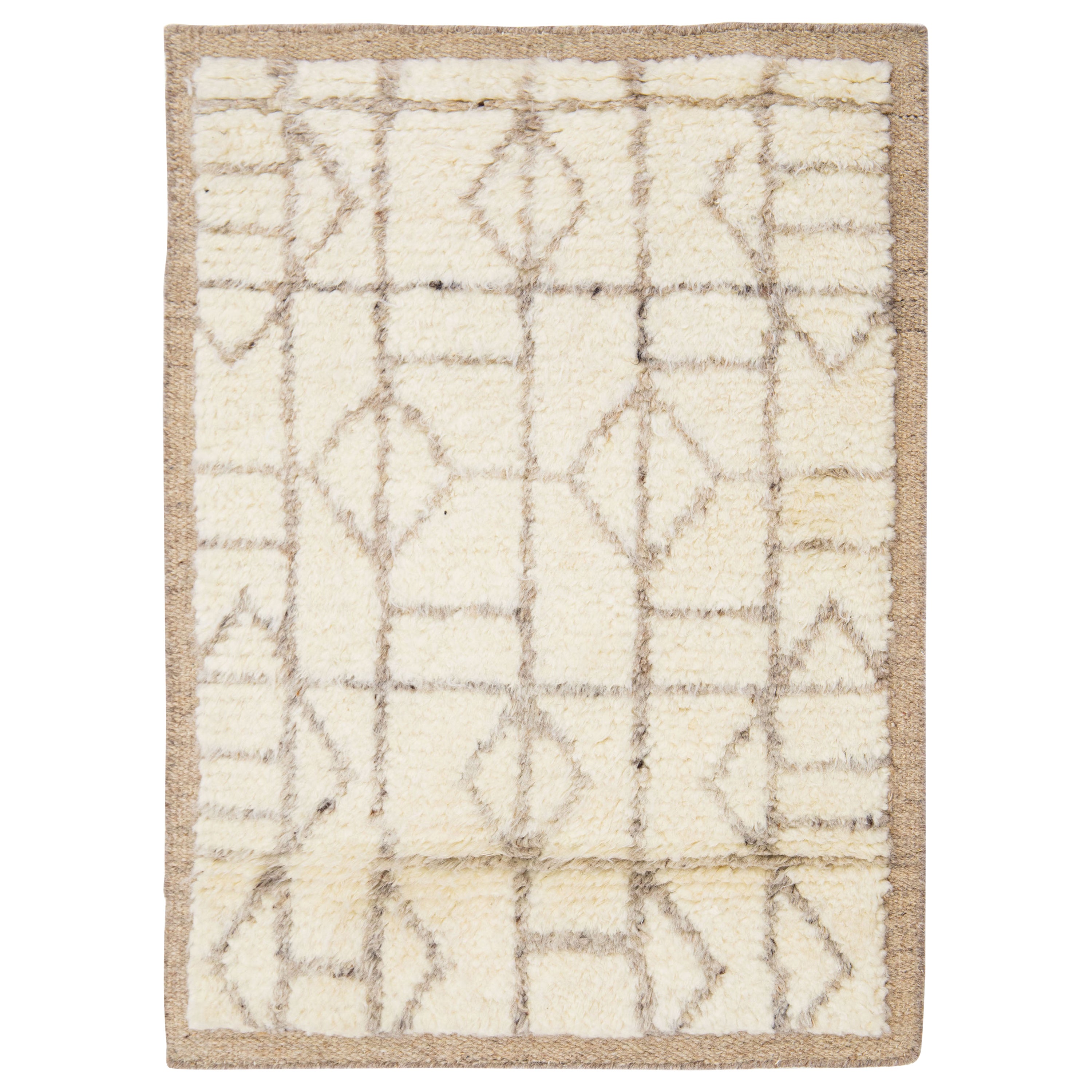 Modern Moroccan Handmade Custom Wool Rug By Apadana