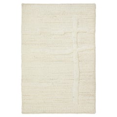Modern Moroccan Handmade Custom Wool Rug in Ivory  by Apadana