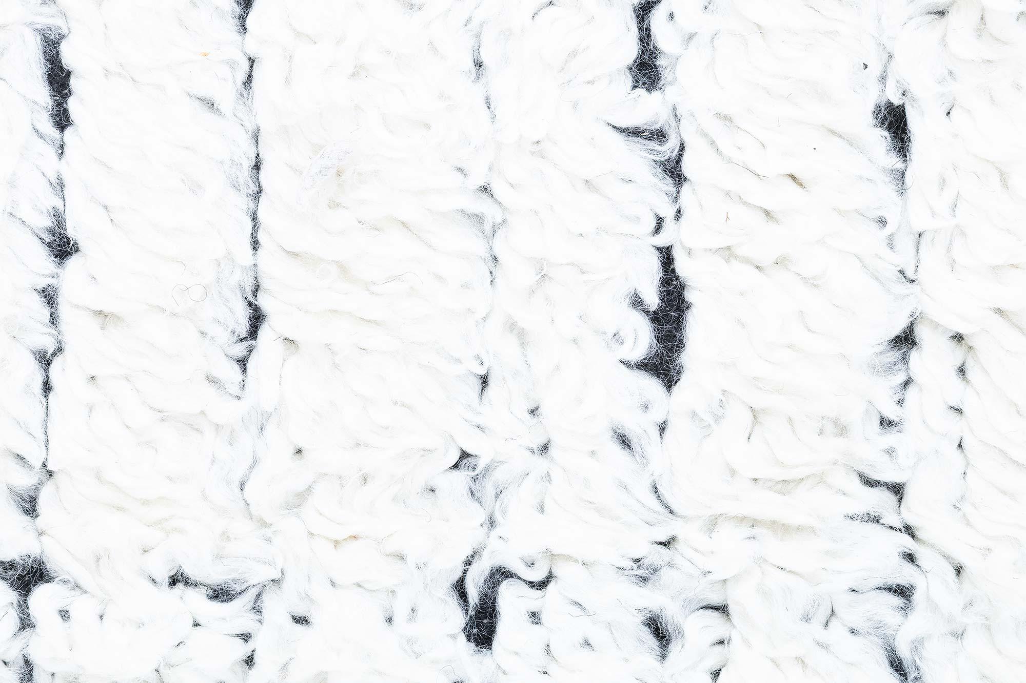 Modern Moroccan High-Low Wool Rug in Black and White by Doris Leslie Blau In New Condition For Sale In New York, NY