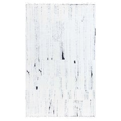 Modern Moroccan High-Low Wool Rug in Black and White by Doris Leslie Blau