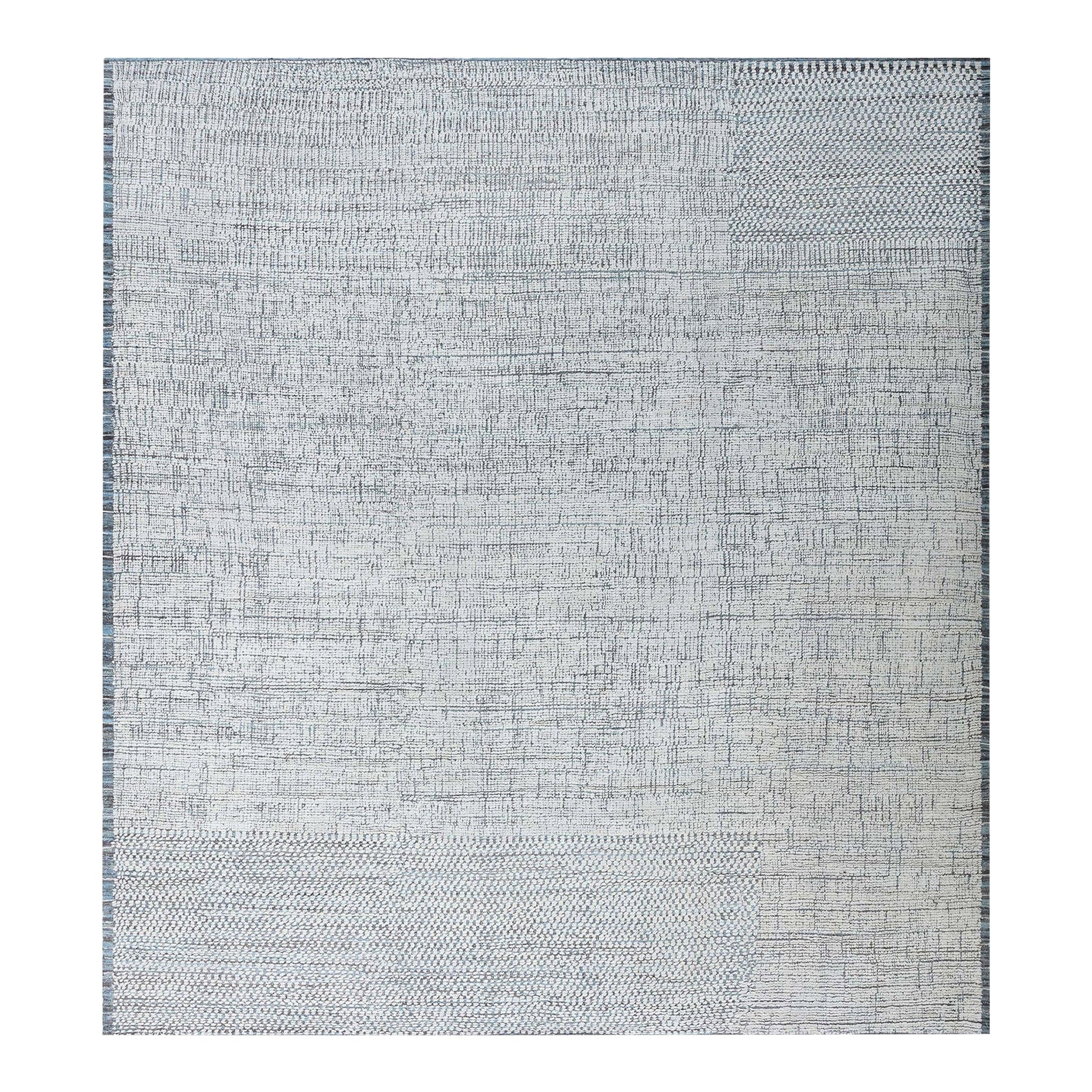 Moderner marokkanischer Wollteppich mit abstraktem Rasterdesign von Doris Leslie Blau