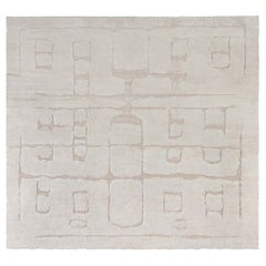 Modern Moroccan High-Low Wool Rug with Geometric Design by Doris Leslie Blau