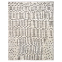 Tappeto moderno in lana a motivi geometrici di ispirazione marocchina 10'3''x13'5''