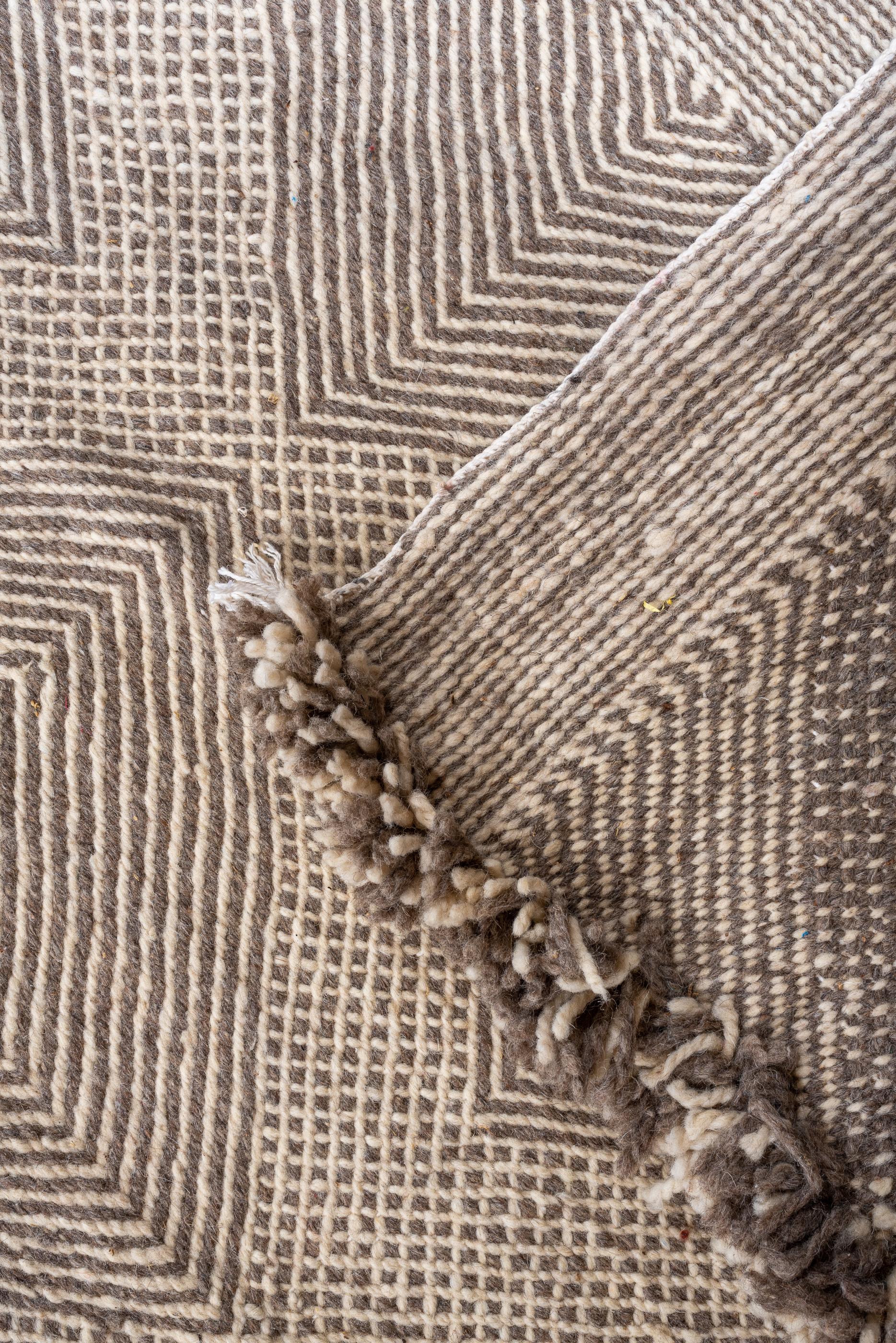 Wool Modern Moroccan Kilim Design Rug For Sale
