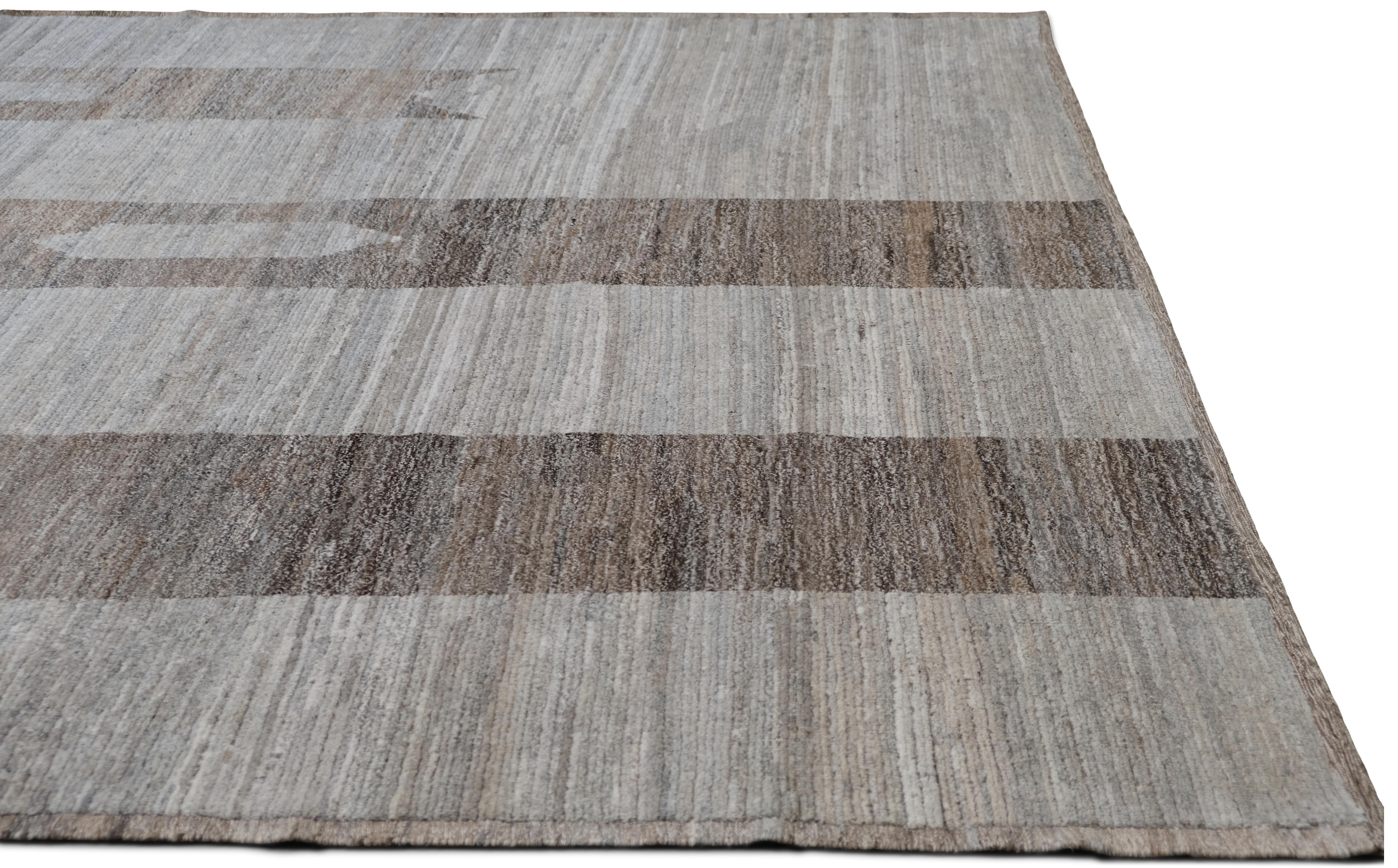 Alfombra moderna de lana de pelo bajo de inspiración marroquí 10'x14'1'' Lana en venta