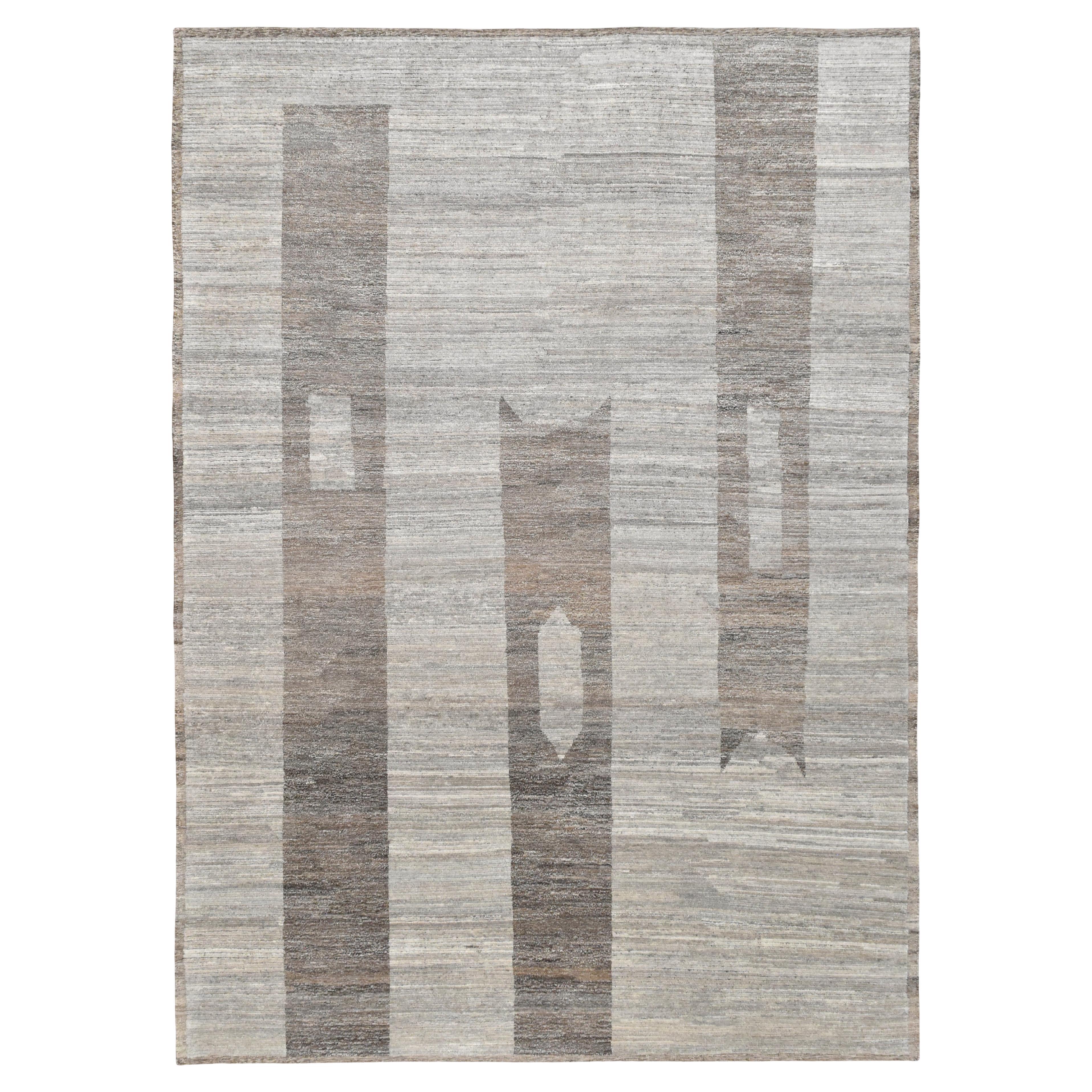 Modern Moroccan Inspired Low Pile Wool Rug 10'x14'1''
