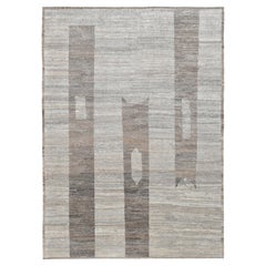 Modern Moroccan Inspired Low Pile Wool Rug 10'x14'1''