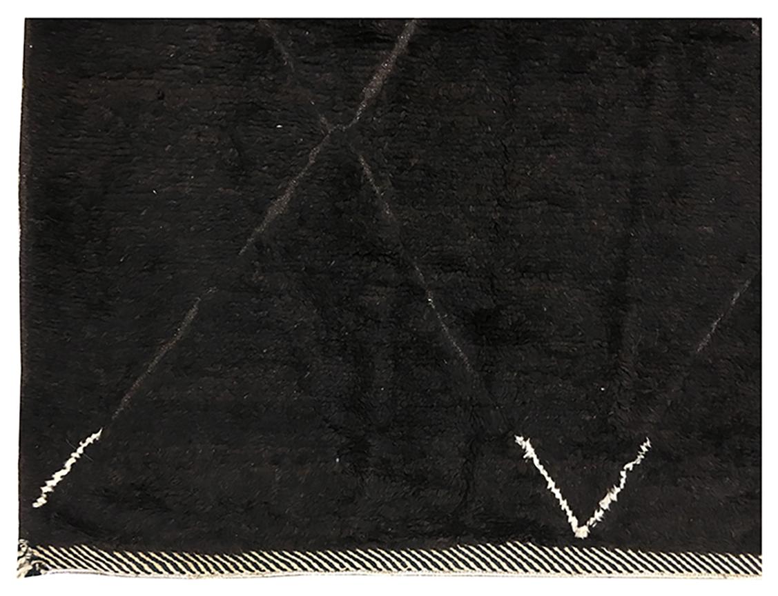 Tappeto moderno marocchino di metà secolo in marrone e avorio di Silk Road Rug Inc. In condizioni Nuovo in vendita a Los Angeles, CA