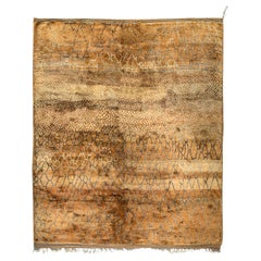 Modern Moroccan Mid Century Golden Cognac Gray Ivory Rug by Silk Road Rug Inc.