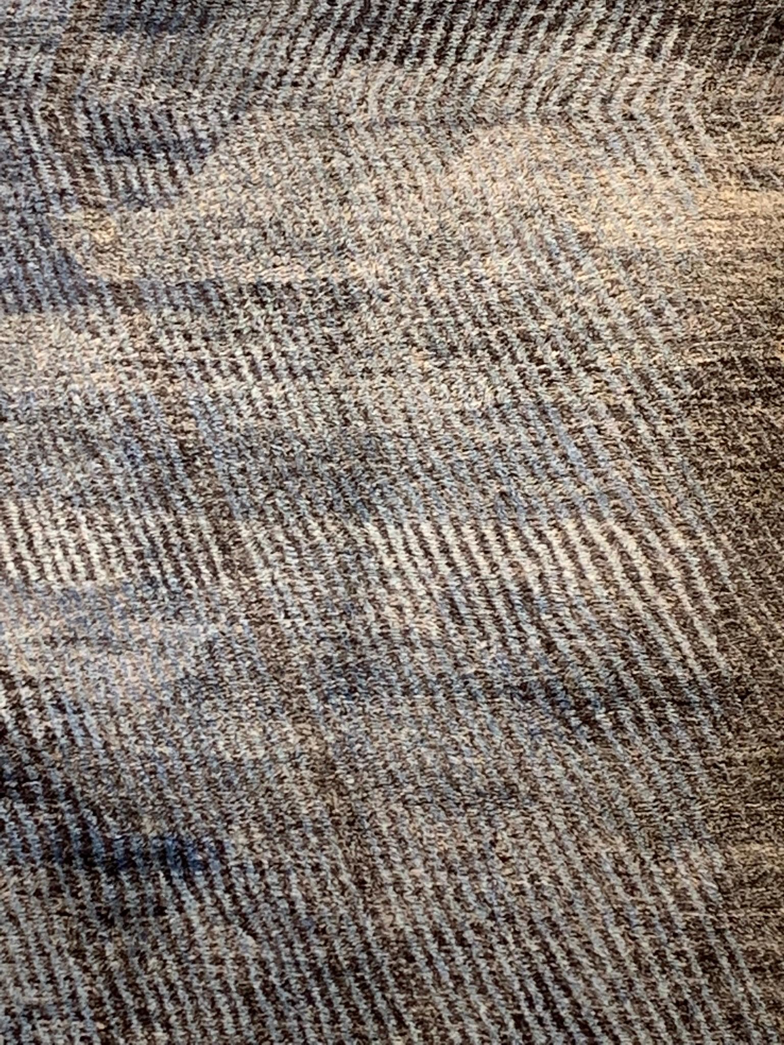 Modern Moroccan Mid Century Gray Charcoal Blue Ivory Rug by Silk Road Rug Inc. For Sale 1